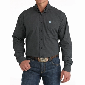 Cinch Men's Long Sleeve Black Print Shirt Button-up