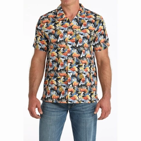 Matte Finish High-Quality Fabric Cinch Men's Aloha Angus Camp Shirt
