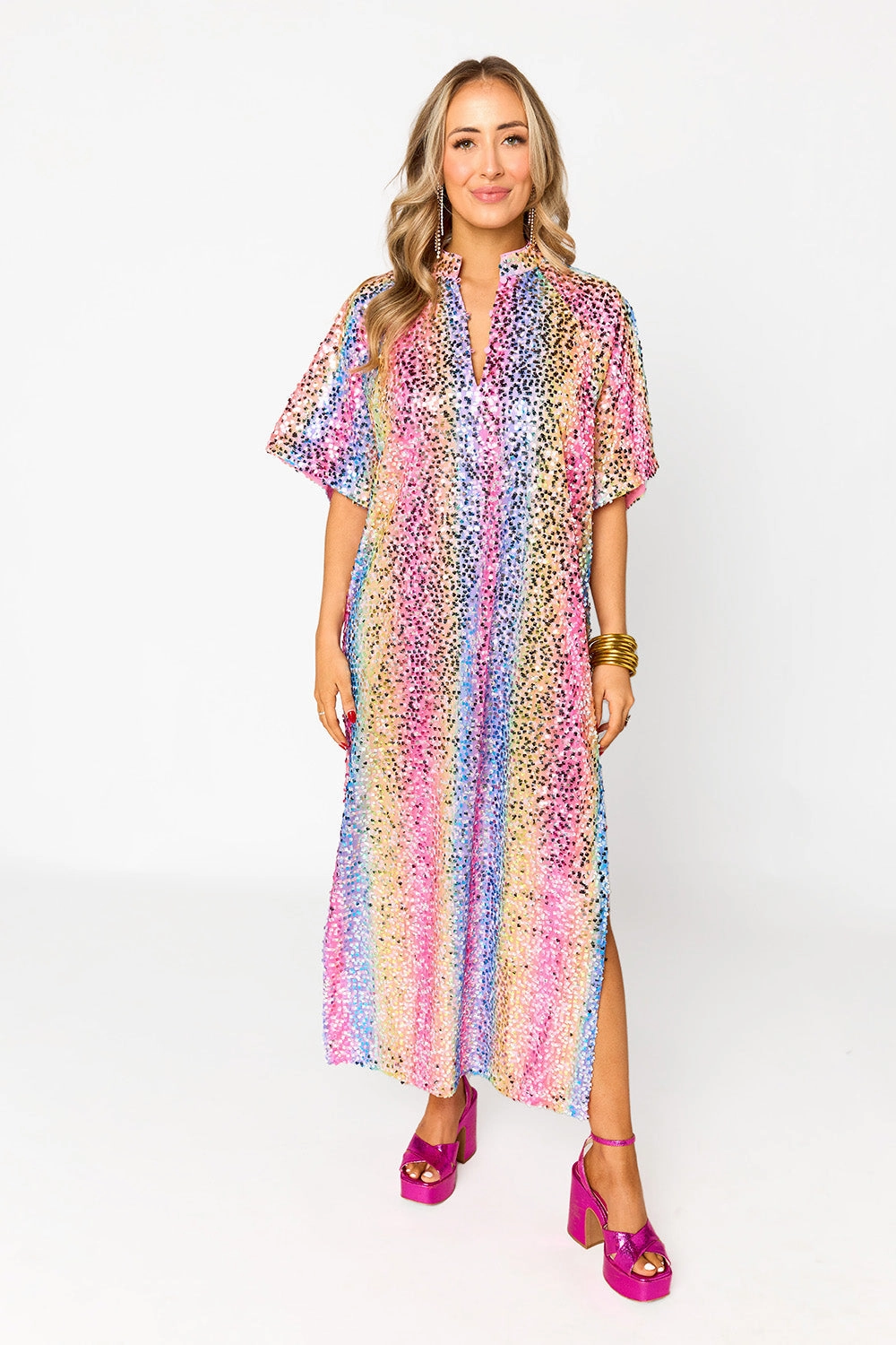 Leighton Sequin Midi Dress - Loving Me Lace-Trim