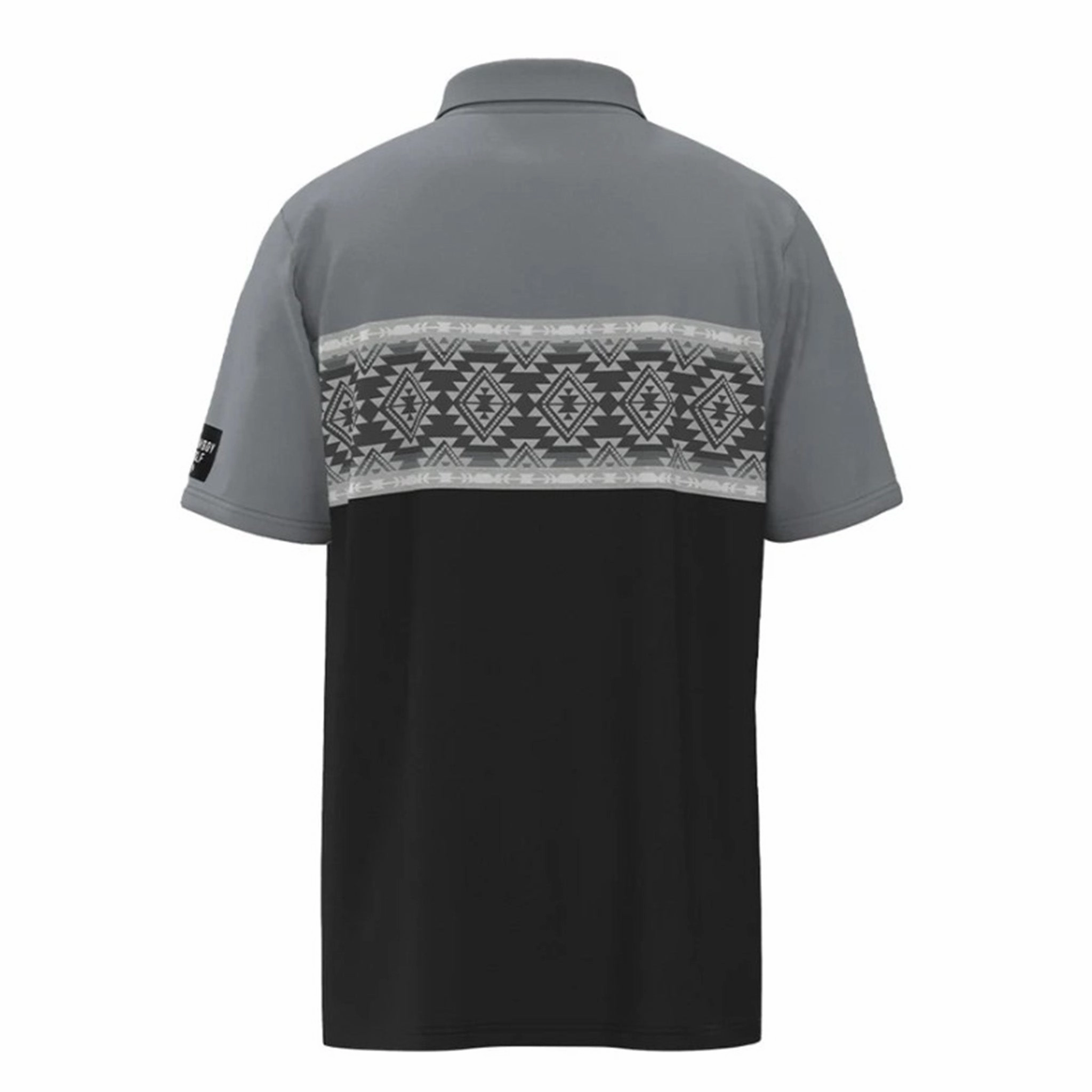 Eco Friendly Dye Casual Fit Hooey Men's Grey Aztec Block Polo