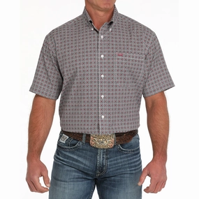 Cinch Men's Geo Print Shirt Neutral Colors