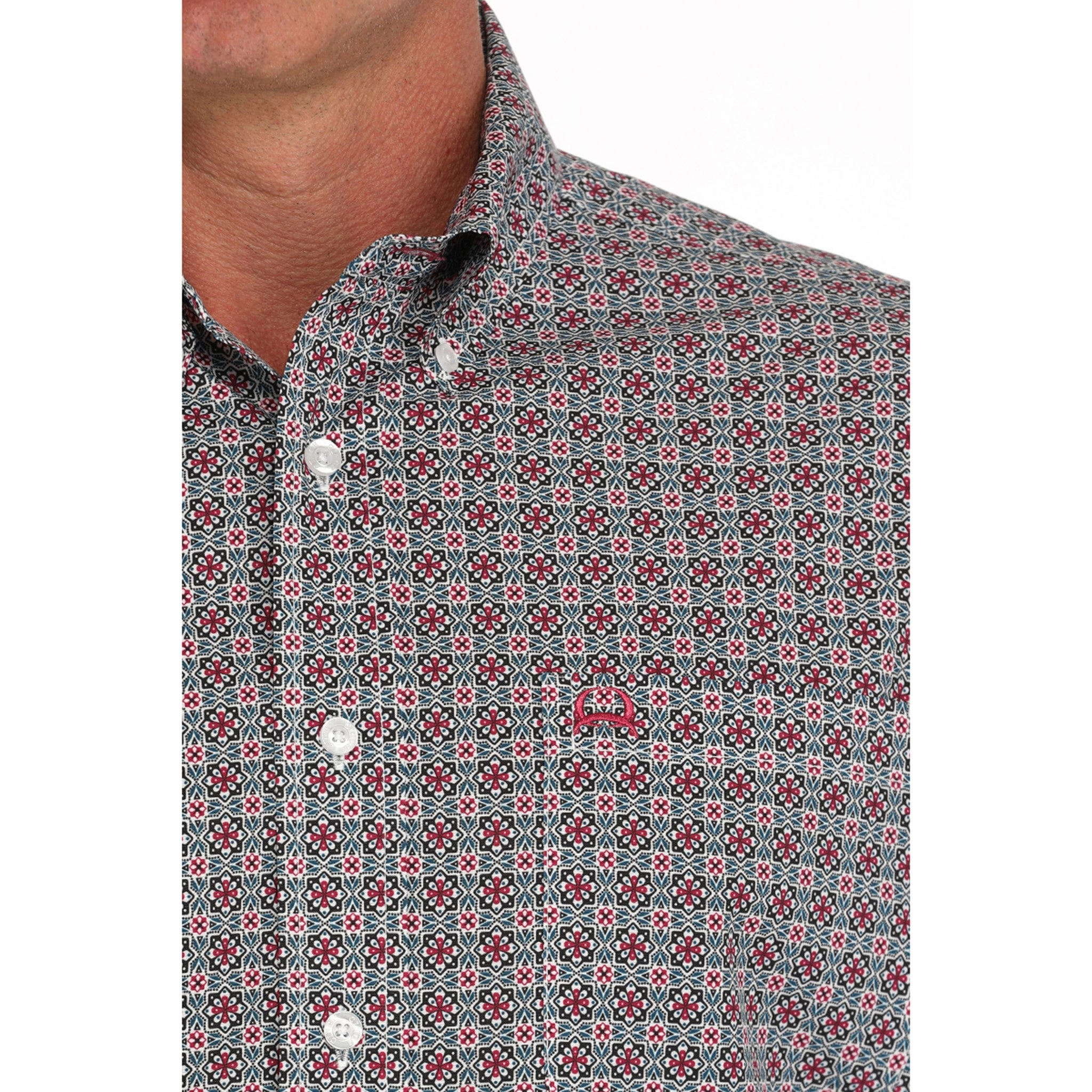 Cinch Men's Geo Print Shirt Breathable Style