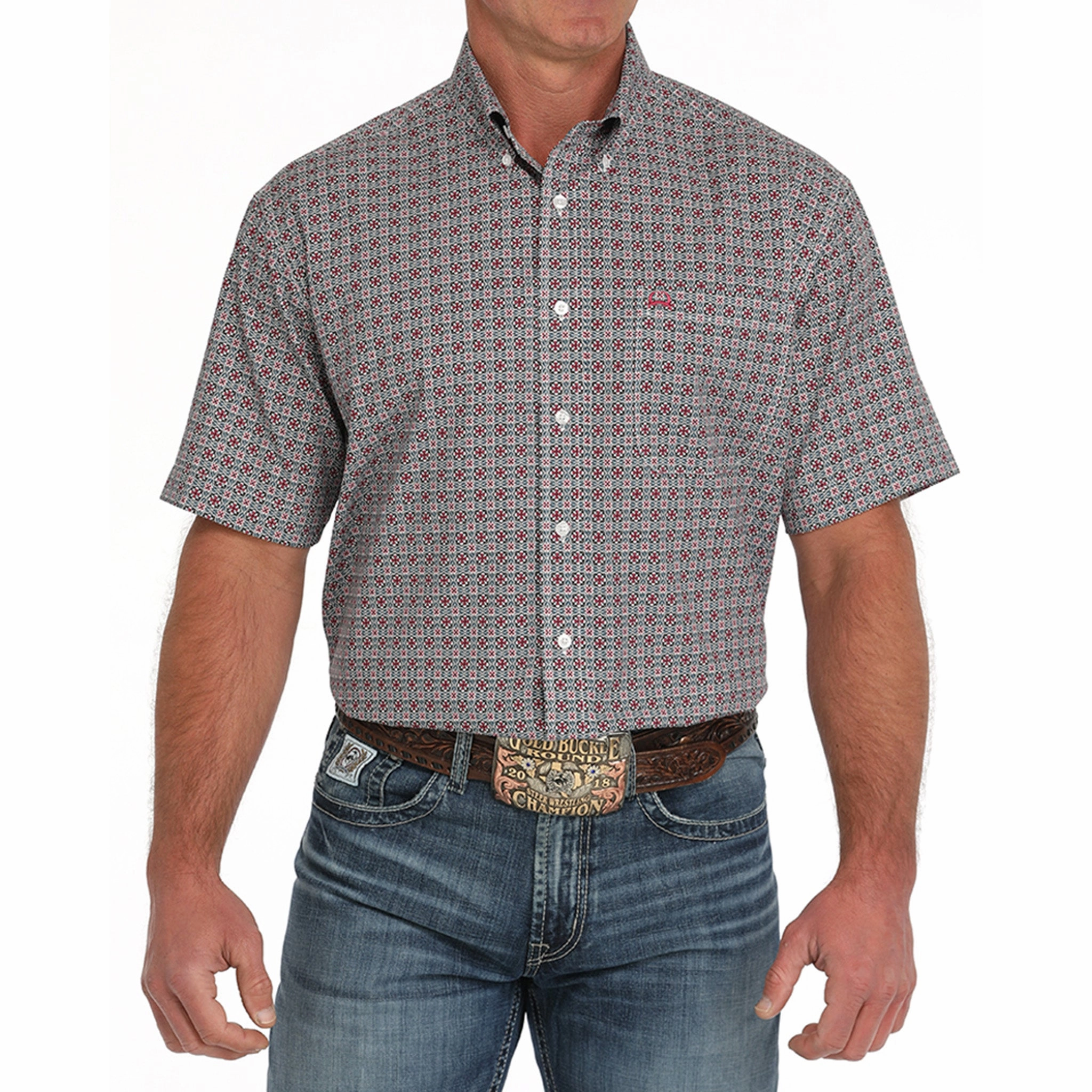Cinch Men's Geo Print Shirt Neutral Colors