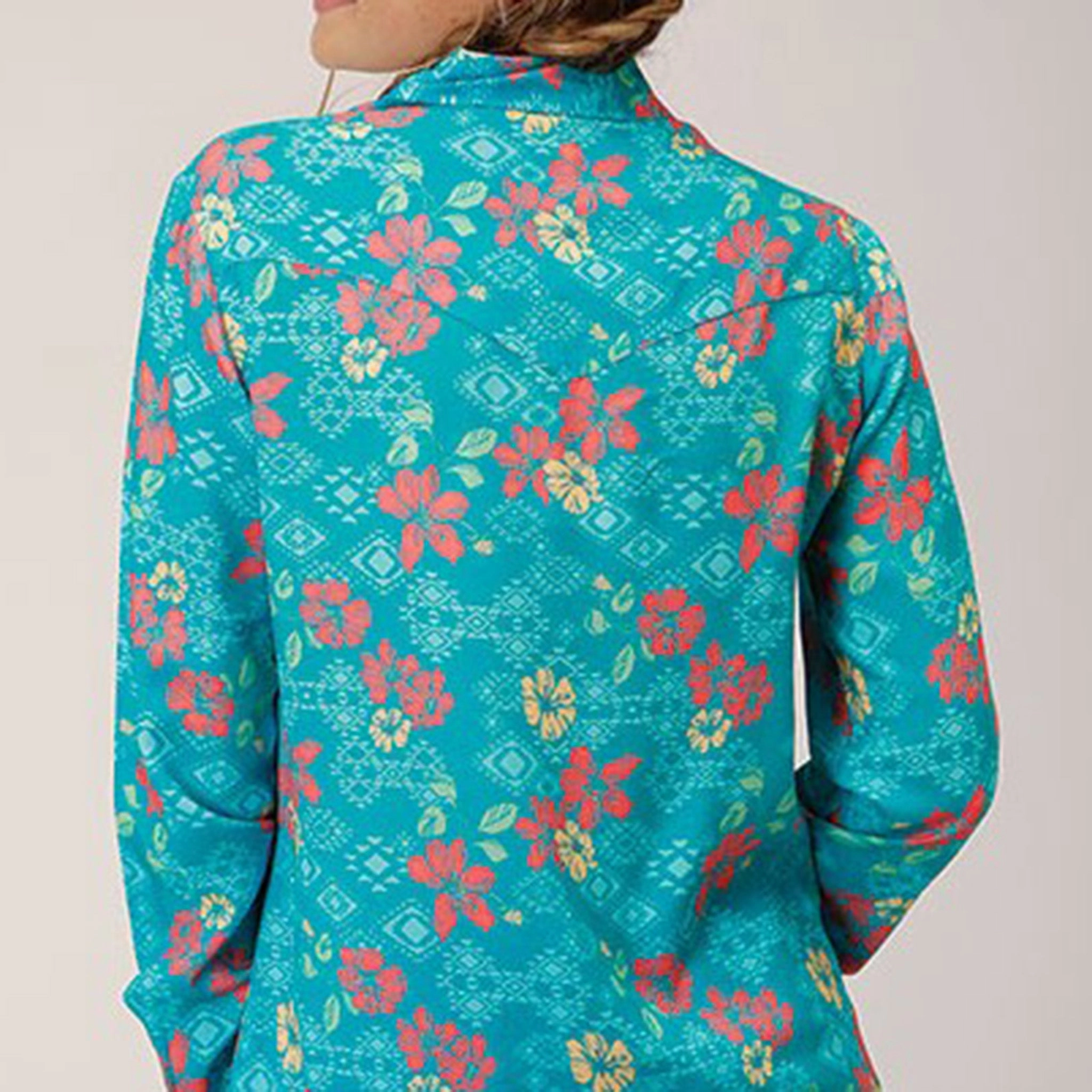 Roper Women's Tropical Aztec Print Shirt Reversible design