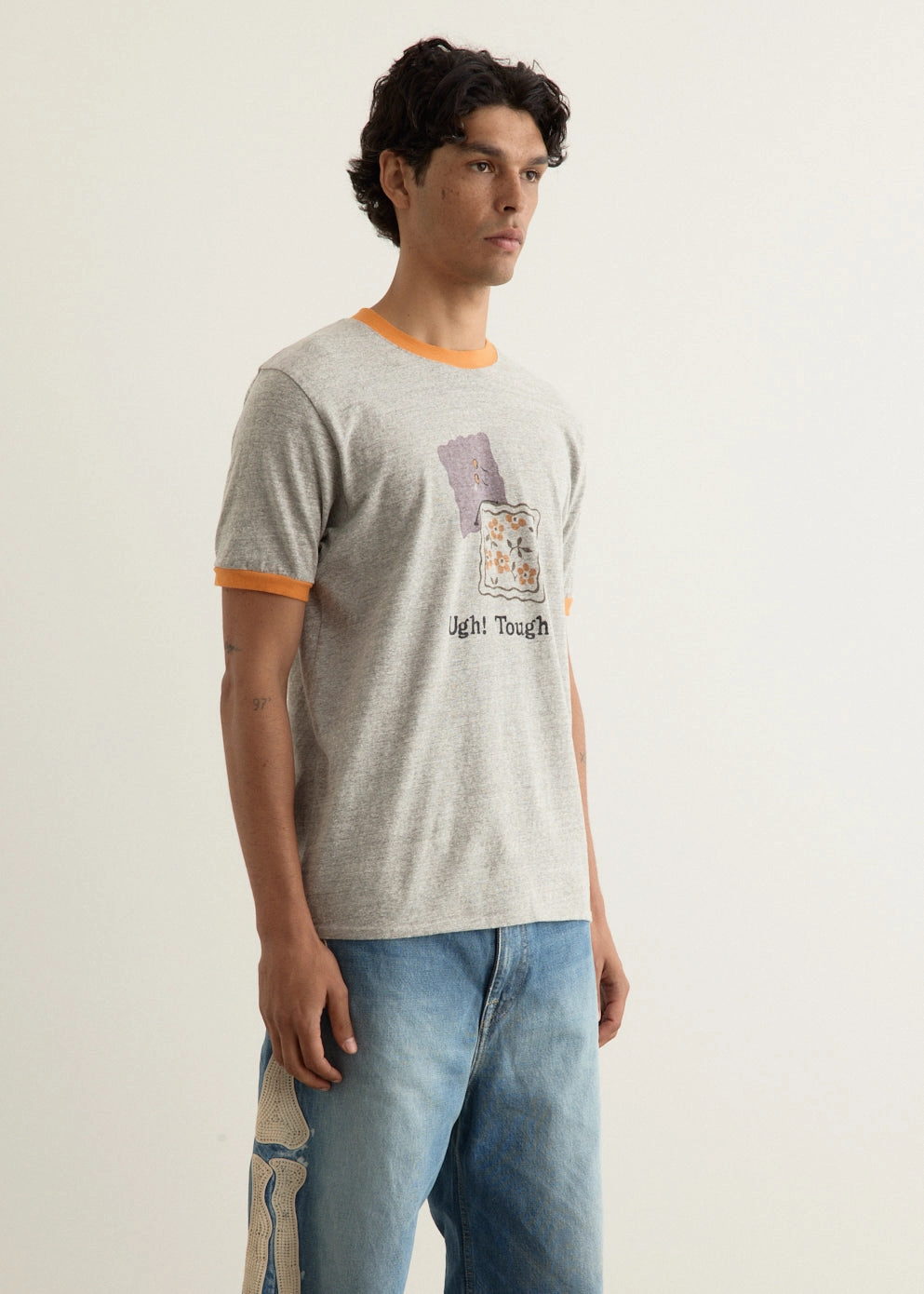 TOP Jersey RINGER T-Shirt (TOUGH PECKISH BOWY) Lightweight Material