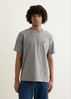 Soft Texture Grey Fox Head Patch Comfort T-Shirt