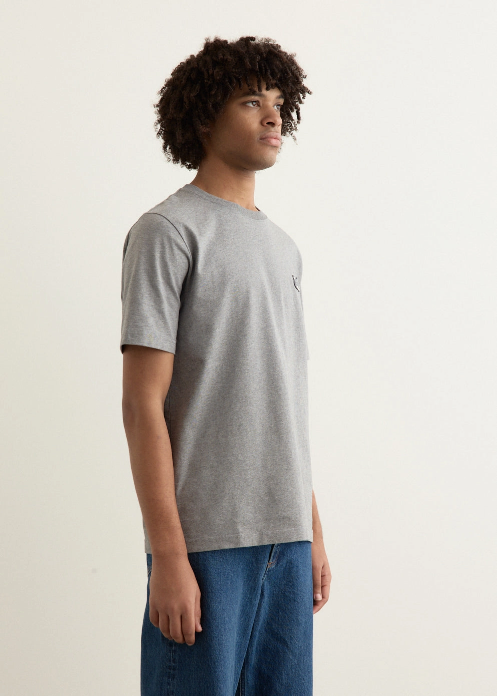 Light and Fresh Grey Fox Head Patch Comfort T-Shirt