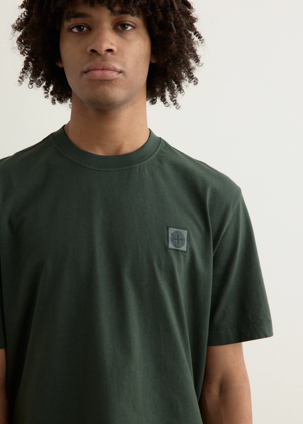 Regular Fit Compass Patch Overdyed T-Shirt short sleeved