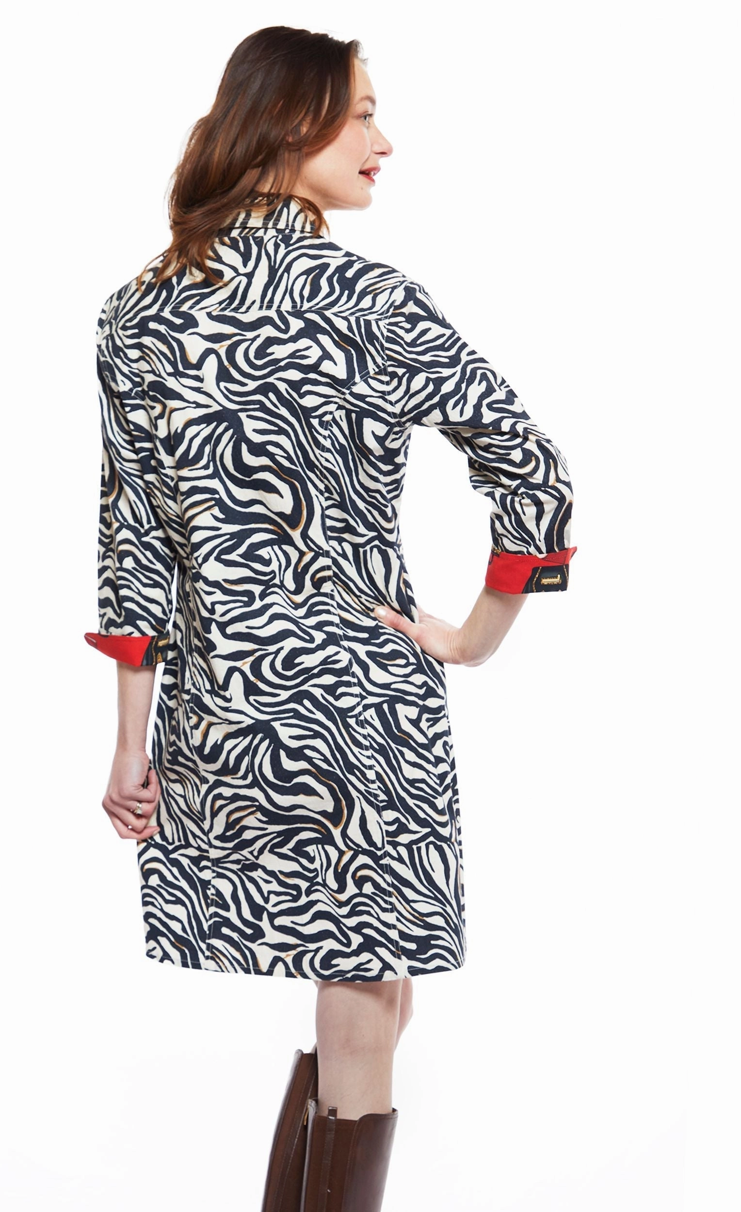 Sag Harbor Dress - Black And White Zebra Texture Edge