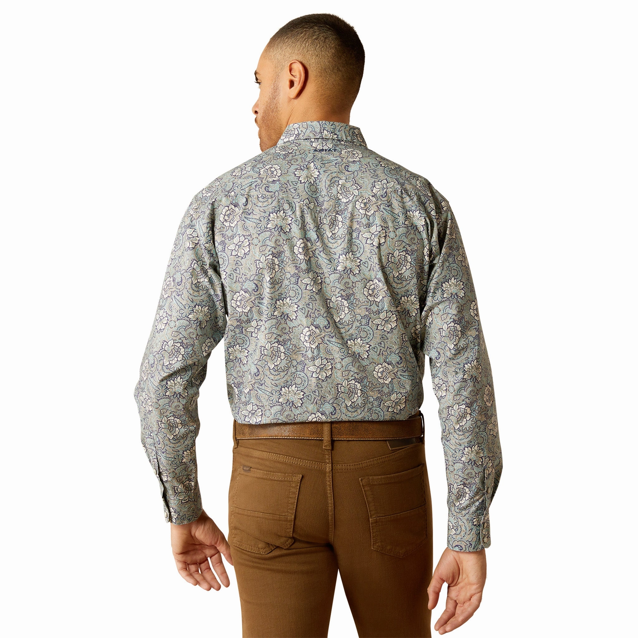 Ariat Men's Rocky Khaki Floral Shirt Bold Prints