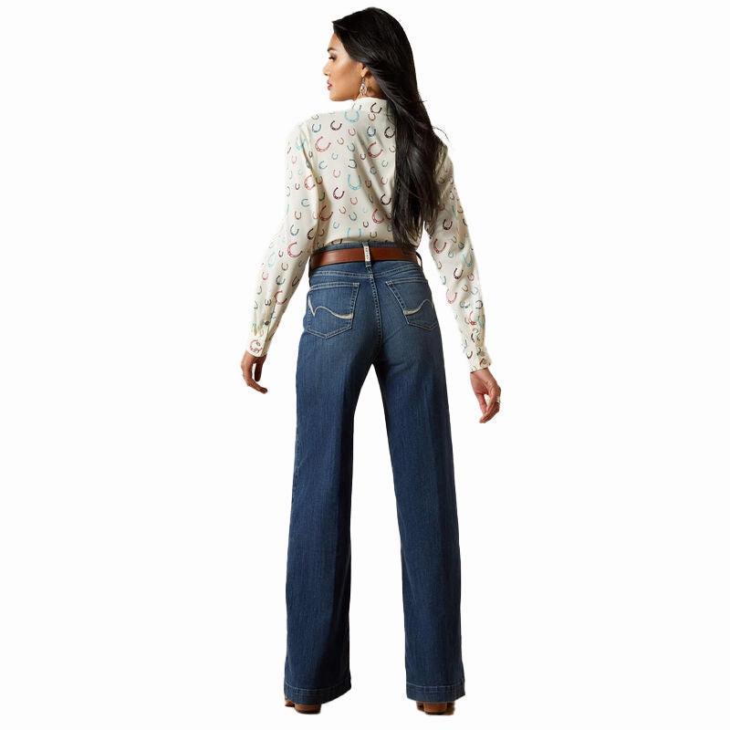 Colorfast Dyeing Method Comfortable Style Ariat Women's Ultra High-Rise Rosalie Wide Leg Jean