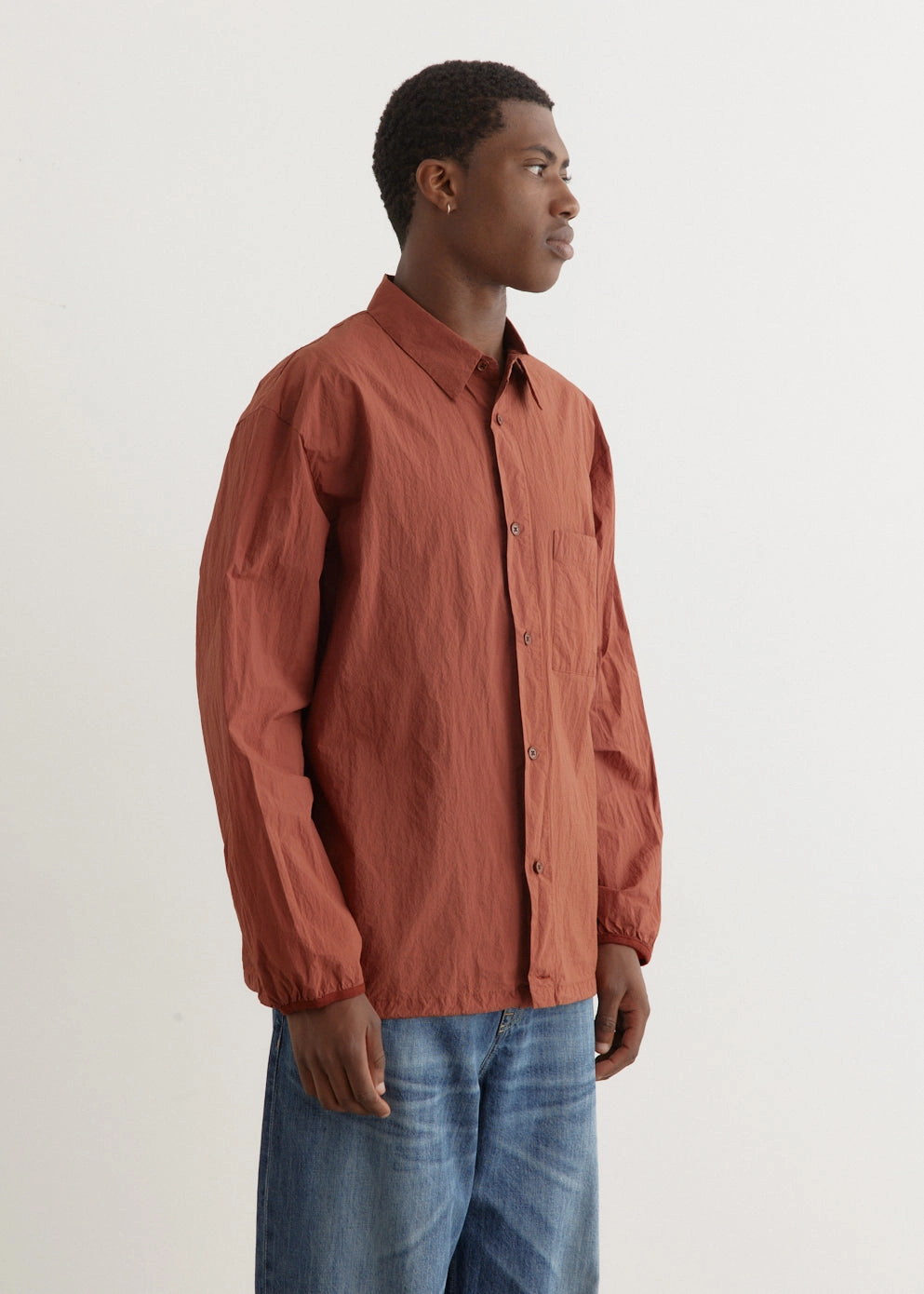 Garment-Dye Shirt Blouson Functional Pockets Style Snag Free Surface
