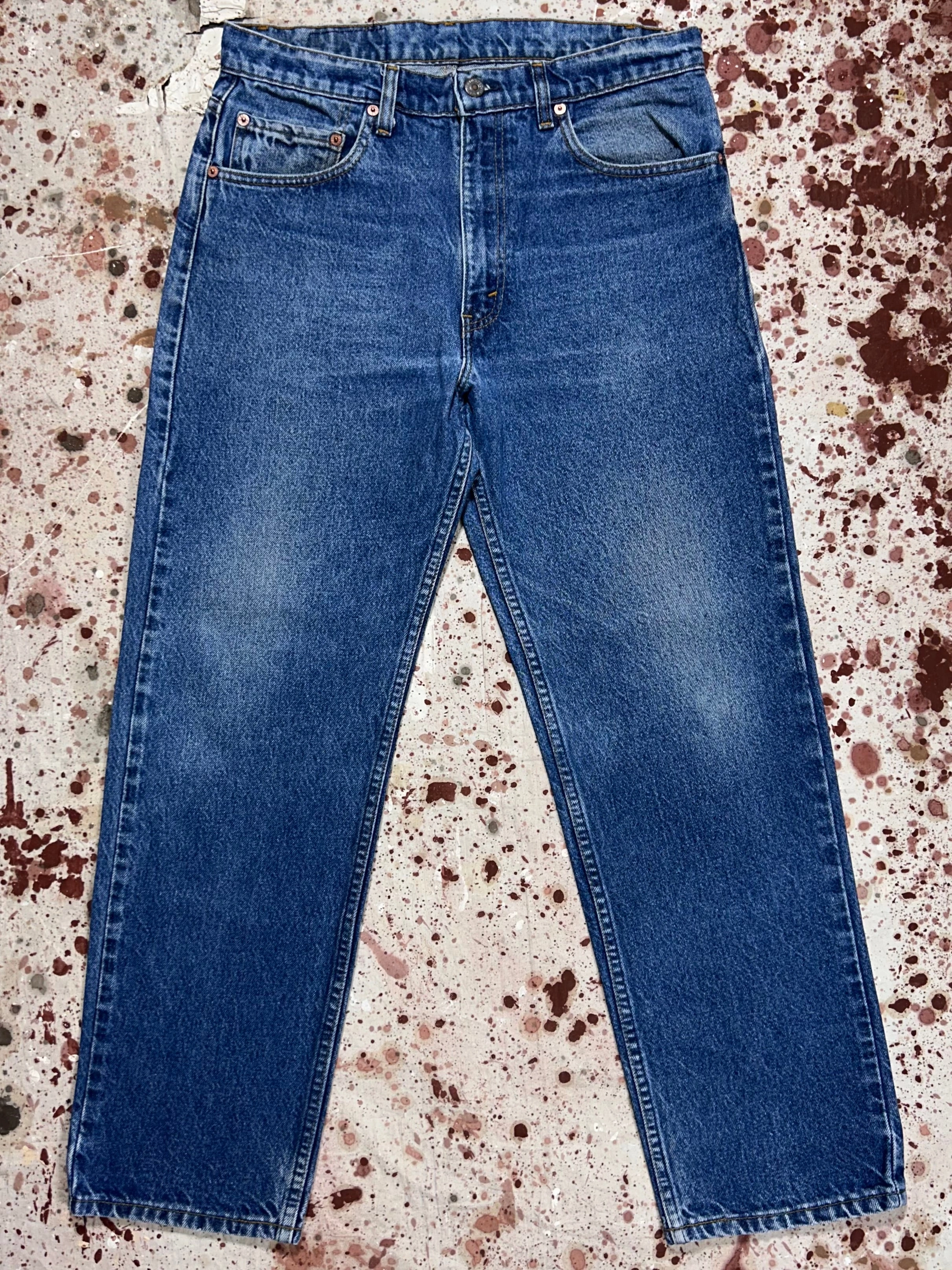 Shrink Resistant Denim Work Meeting Weekend Style Streetwear Fan Vintage USA Levi 505 Transitional Tag, premium wash Denim Jeans (JYJ0425-443)