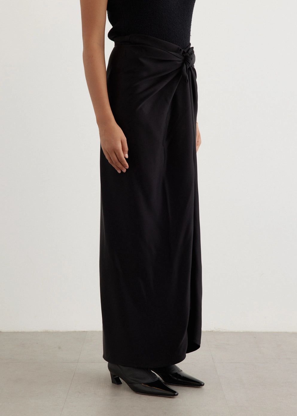 Satin Knot Skirt Seasonal Drop