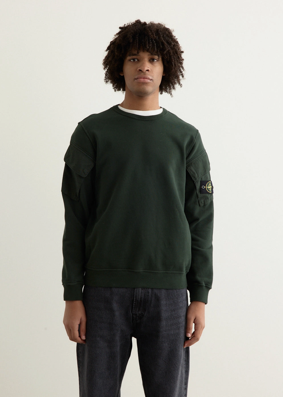 Contrast Bellow Pocket Sweatshirt Lightweight Warmth Chill Flex