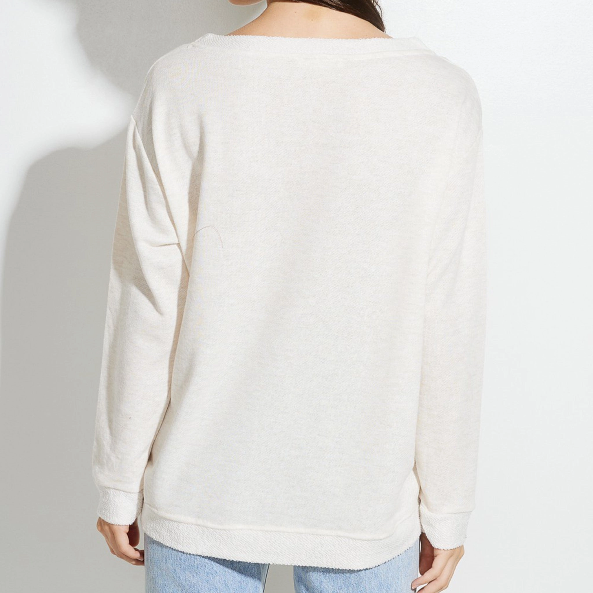 FlexFoamInserts QuickDryConstruction Phil Love Women's Oatmeal Howdy Sequin Long Sleeve