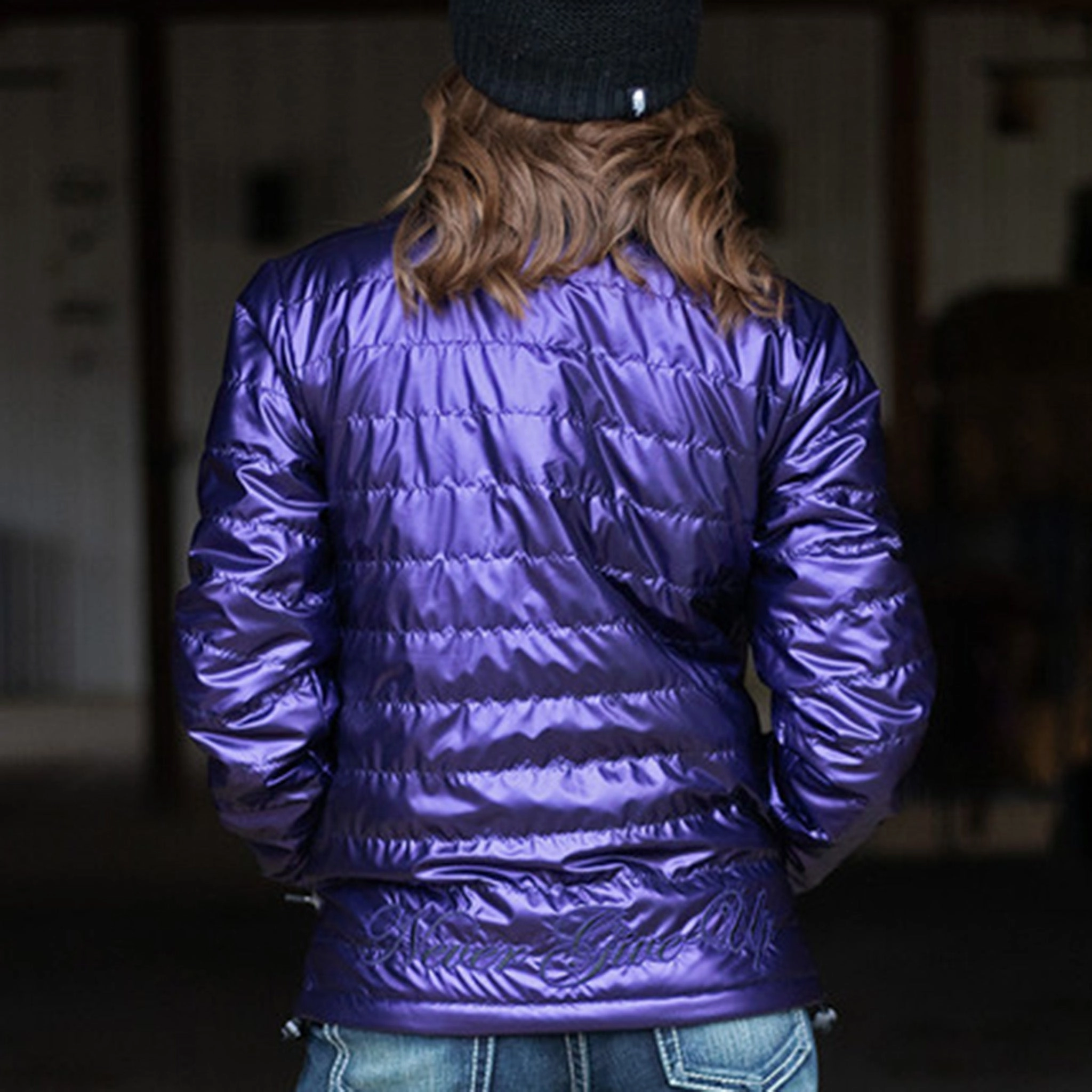 Cowgirl Tuff Purple Mid-weight Jacket Detachable Lining NonBulkyLayering