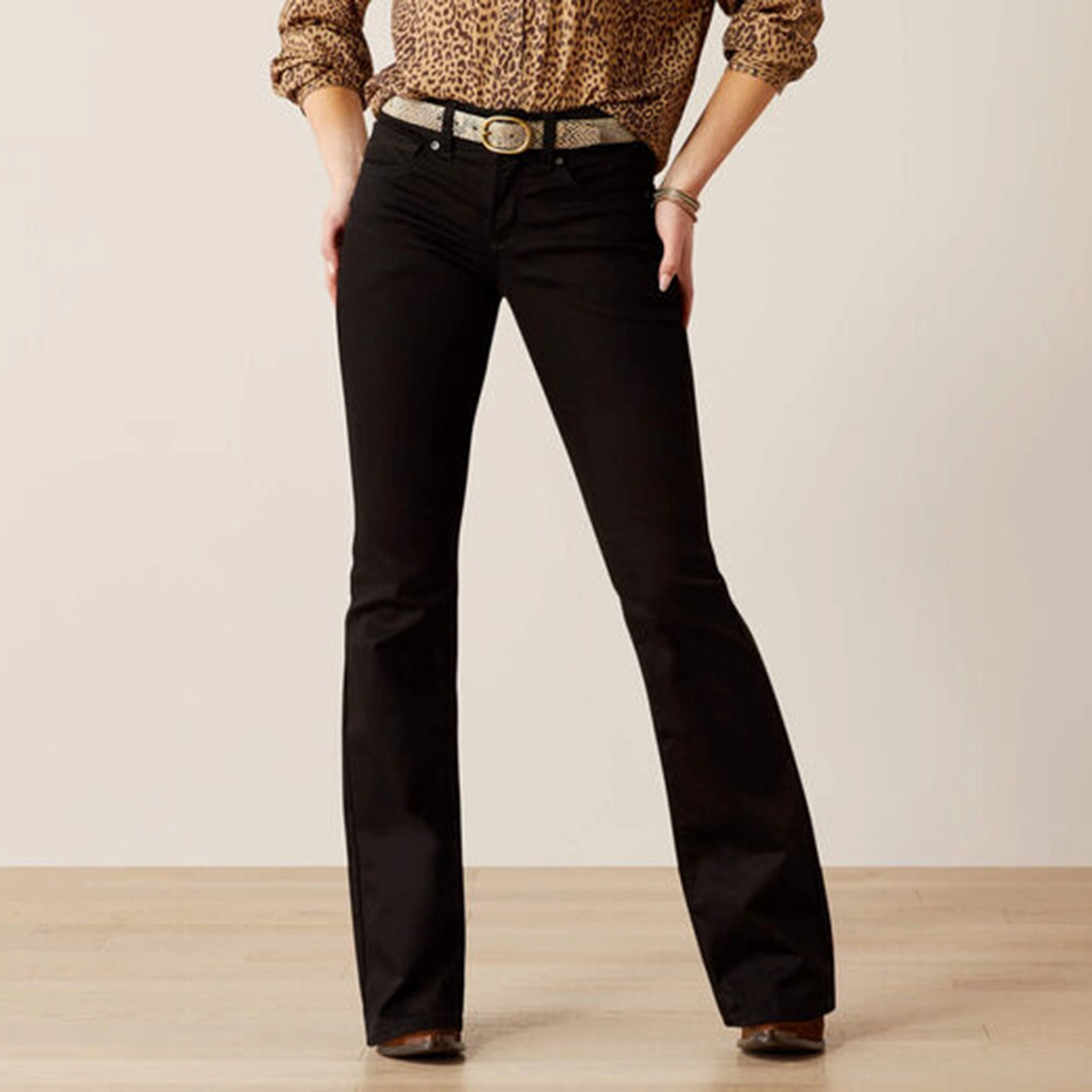 Ariat Women's Perfect Rise Ella Boot Cut Jean in Black Plain style