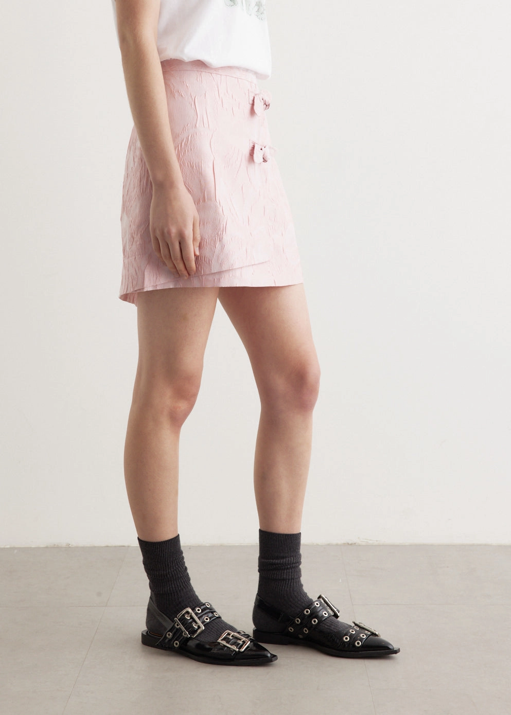 Textured Cloque Mini Skirt Chill Vibe