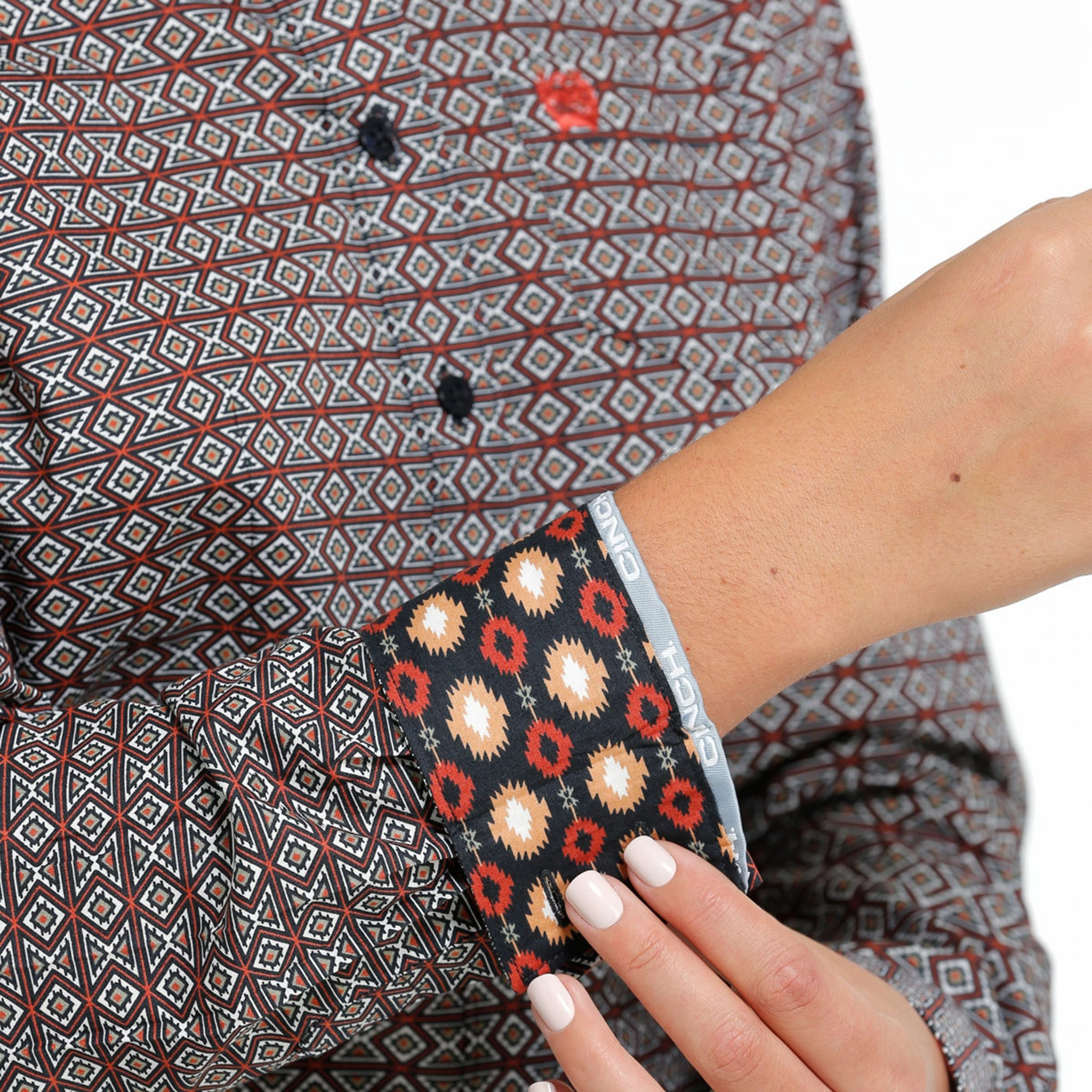 Cinch Women's Multi Aztec Stripe Shirt Hidden Storage Pocket