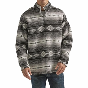 Wrangler Men's Navy and Gray Aztec Sherpa Relaxed Comfort