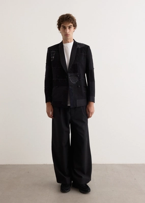 Heat Sealed Edges Cotton Denim x Multi Fabrics Patchwork Jacket