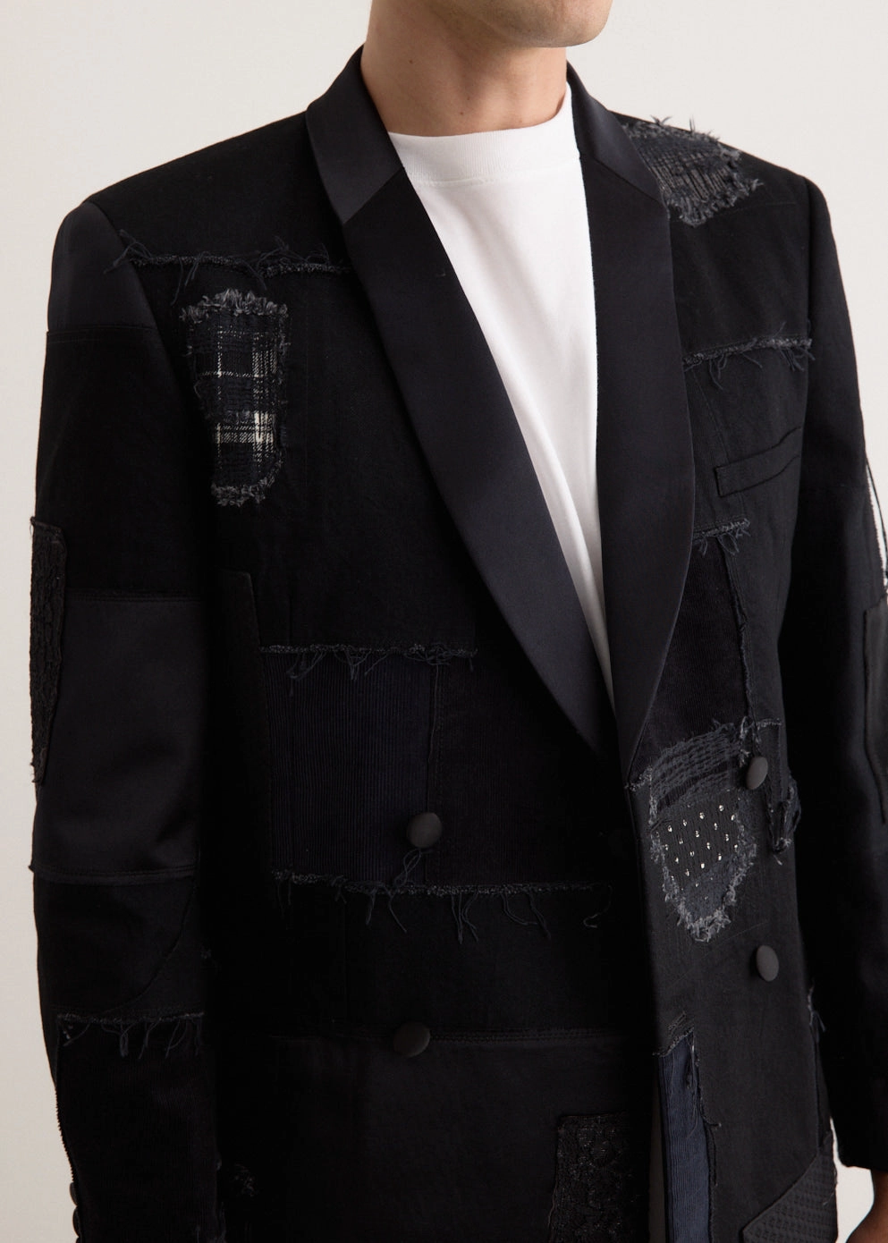 Cotton Denim x Multi Fabrics Patchwork Jacket UltraQuietMaterial Windbreaker Inspired Fit