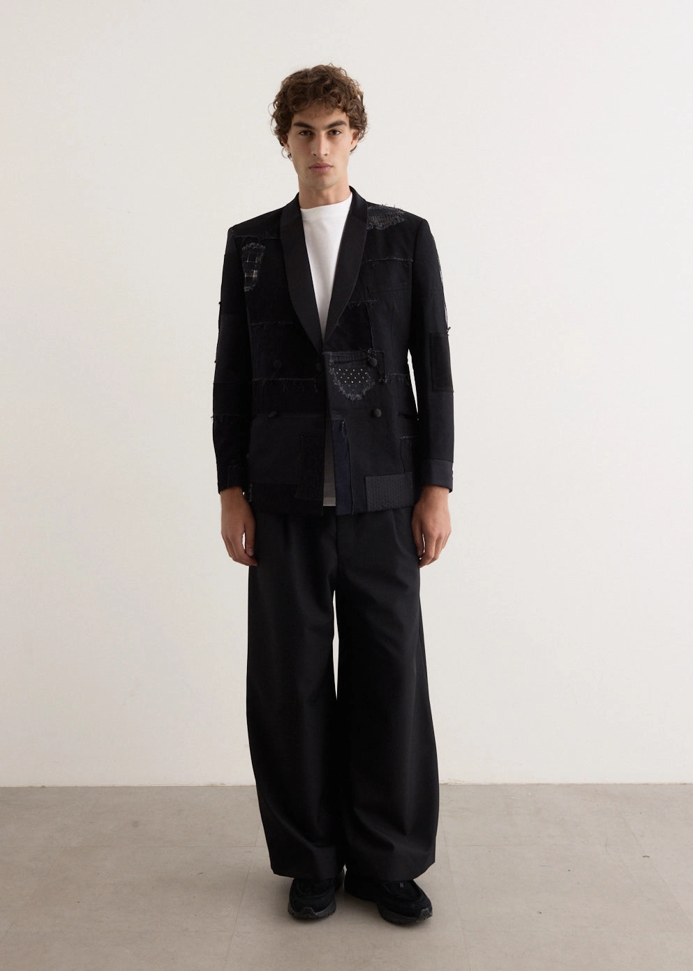 Heat Sealed Edges Cotton Denim x Multi Fabrics Patchwork Jacket