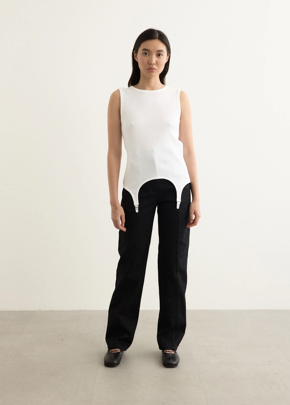 Water Resistant Material Cotton Garter Tank Top