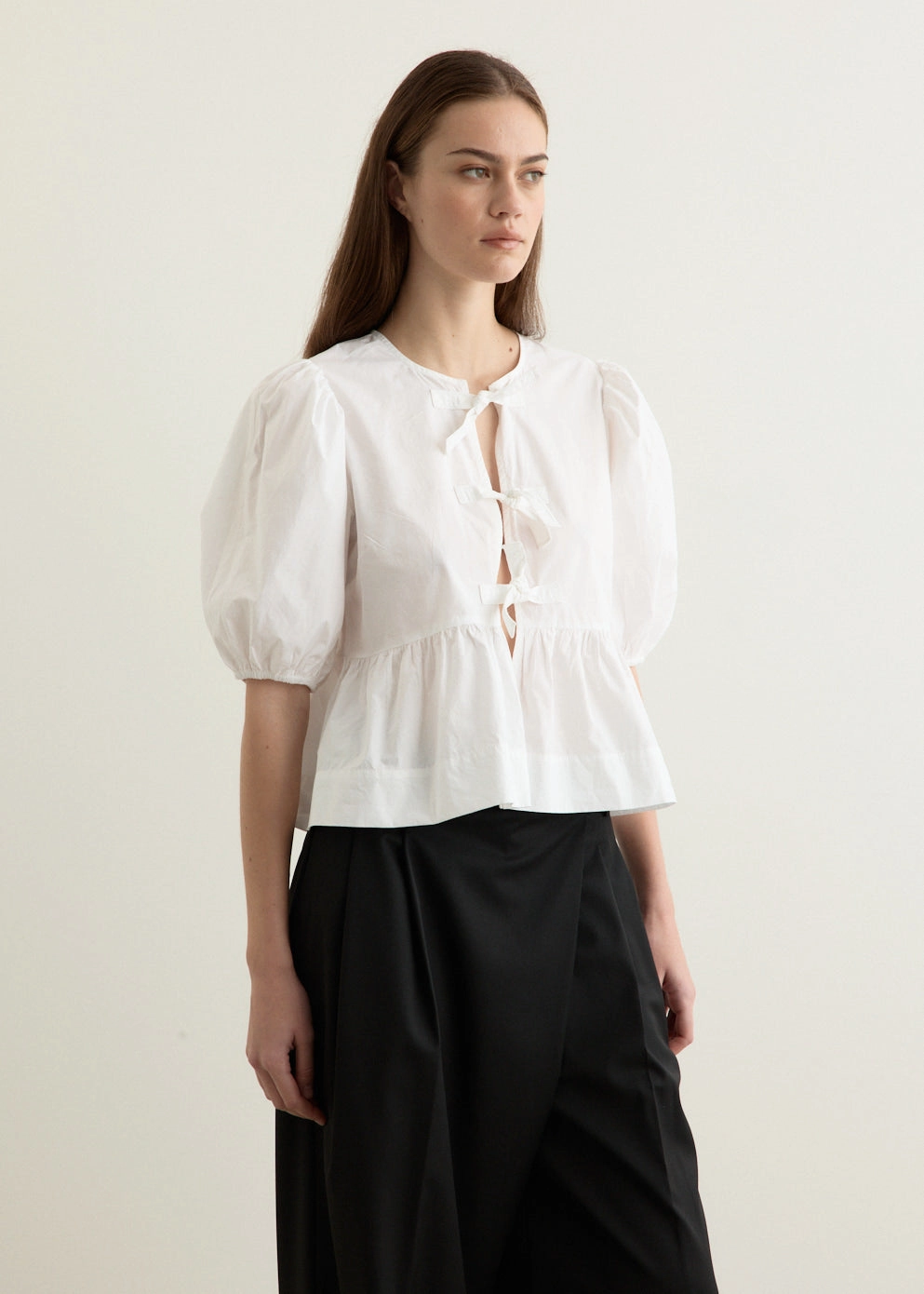 Cotton Poplin Peplum Blouse Chic Design Gift Idea