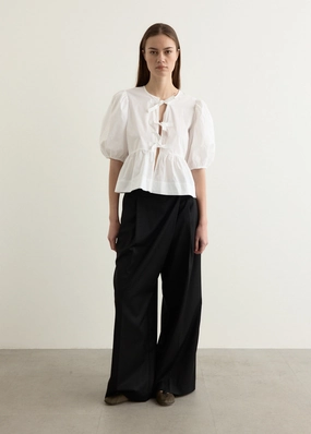 Current Style Cotton Poplin Peplum Blouse