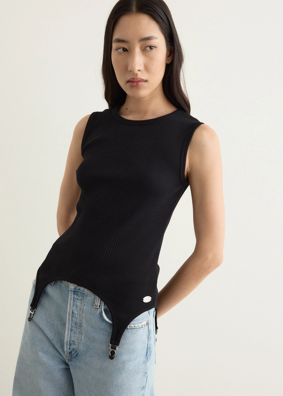 Trusted Cotton Ribbed Garter Tank Top