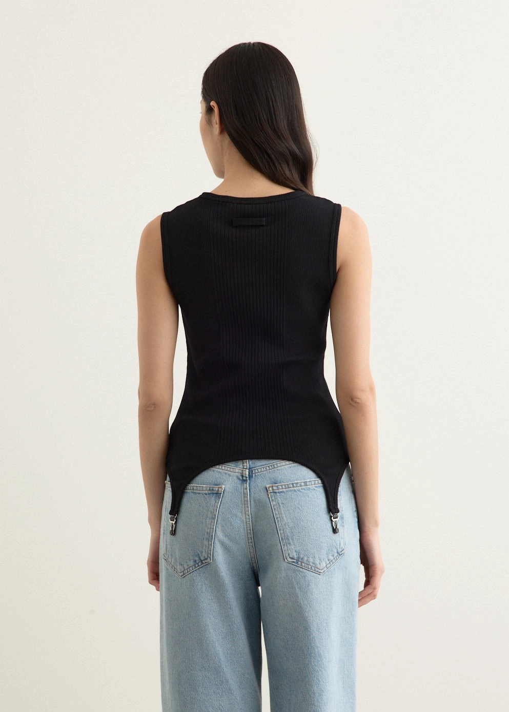 variation Cotton Ribbed Garter Tank Top