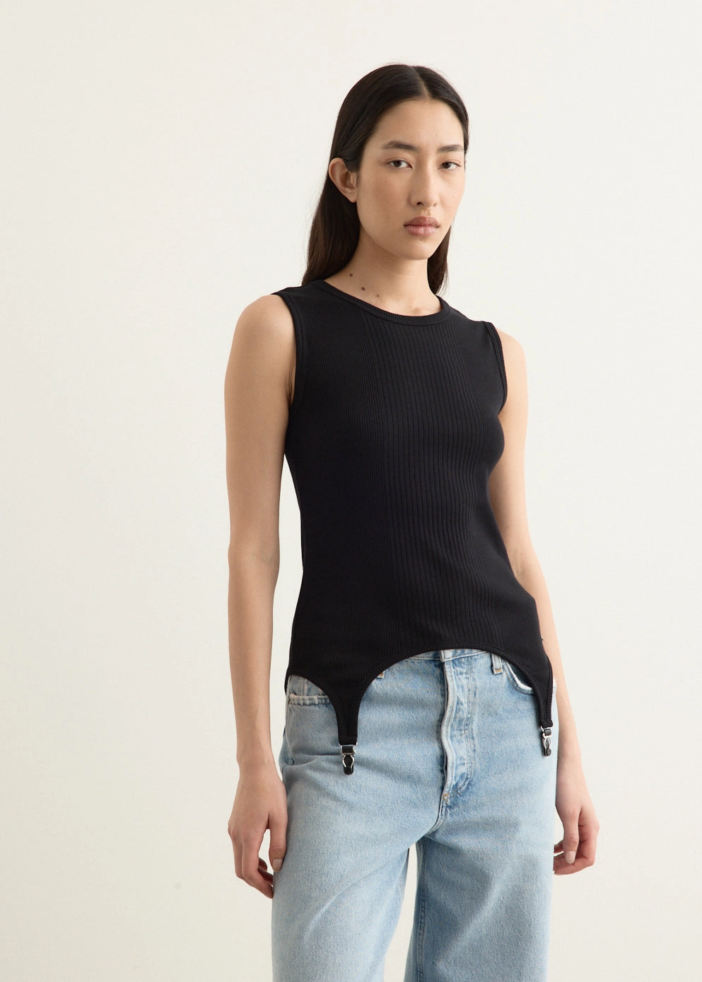 Cotton Ribbed Garter Tank Top significant