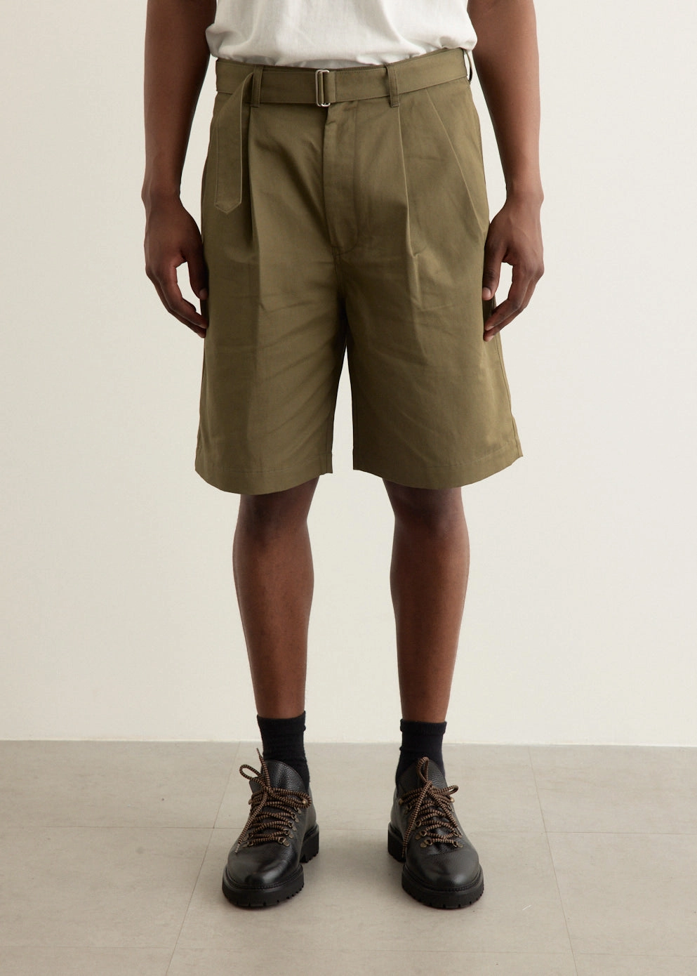 Incu Exclusive Double Pleat Belted Shorts media industry