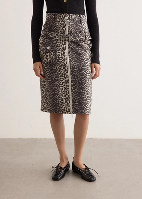 Cotton Tweed Midi Skirt Silk Touch Sleek Appeal