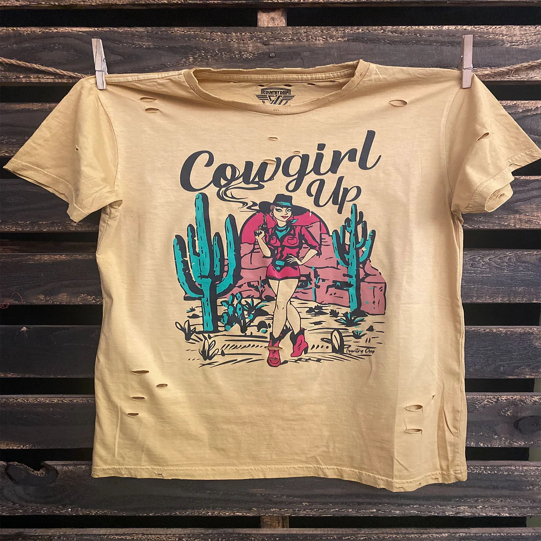 Fun Design Country Deep Women's Cowgirl Up Tee