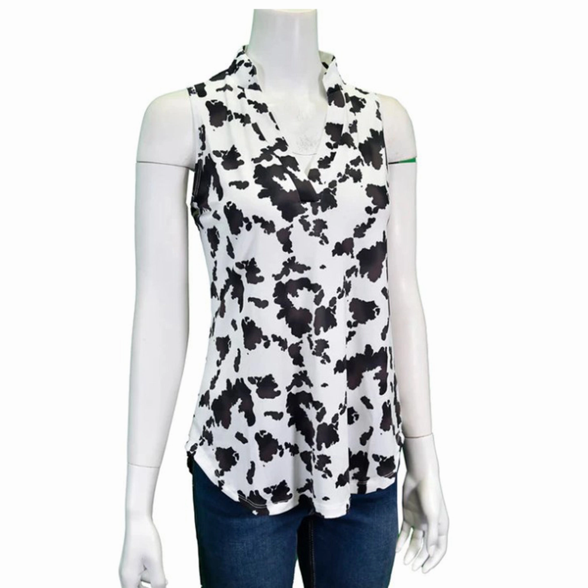 Cowboy Hardware Women's Cow Print Hi Lo Tank ThermalRegulationLayer