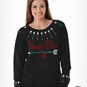 Cowgirl Tuff Black Burnout Sweatshirt SoftLining
