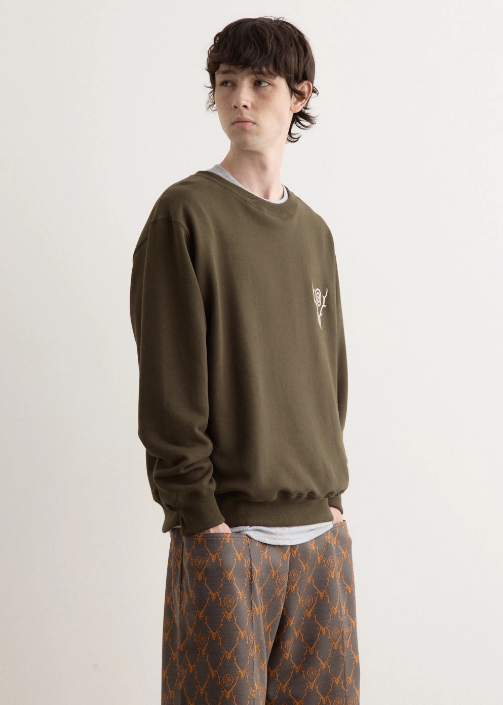 Crew Neck Sweat Shirt Resilient Stretch Fabric Light Layers