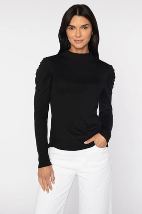 Anti Snag Fabric Shirred Sleeve Pullover