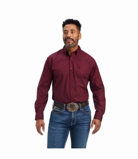 Multi Pocket Design Versatile Piece Ariat Men's Diamond Print Shirt