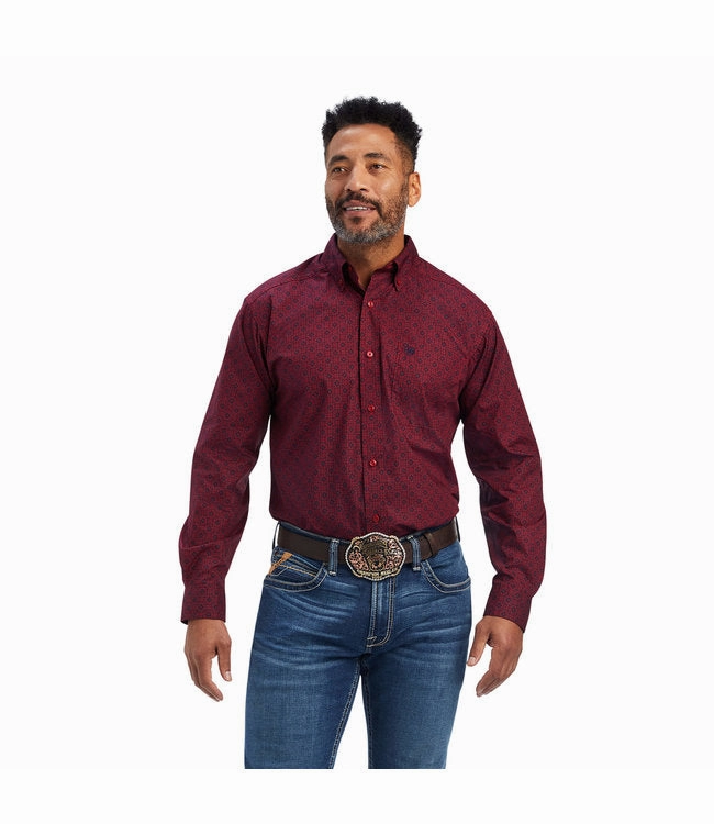 Multi Pocket Design Versatile Piece Ariat Men's Diamond Print Shirt