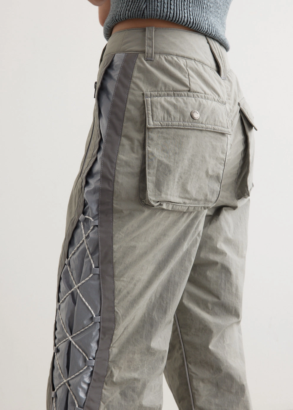 Quick Movement Wear Crack Padded Lace-Up Wide Pants