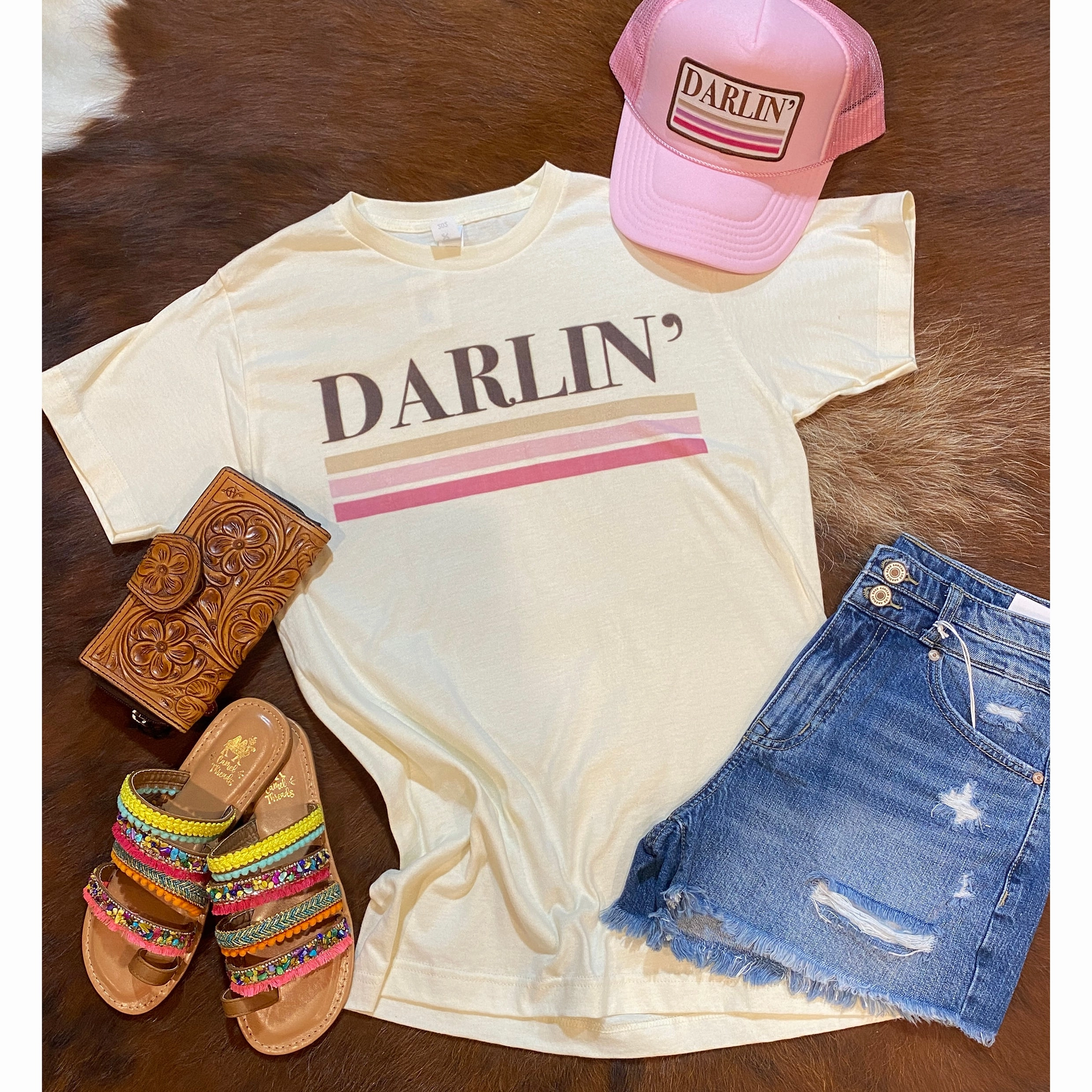 Crazy Consuela Darlin' Retro Tee ClassicCrewNeck Ribbed Trim Details