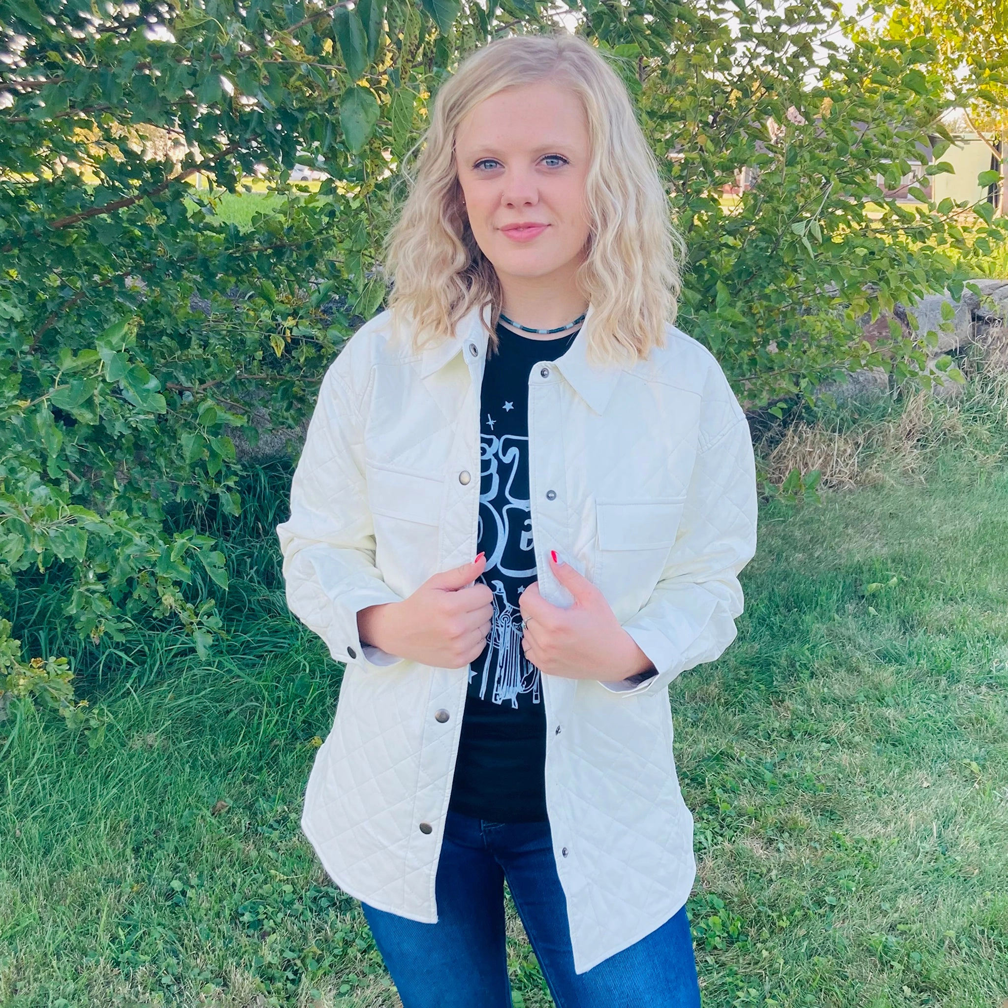 Weather Adaptive Ventilation Cream Diamond Quilted Leather Jacket