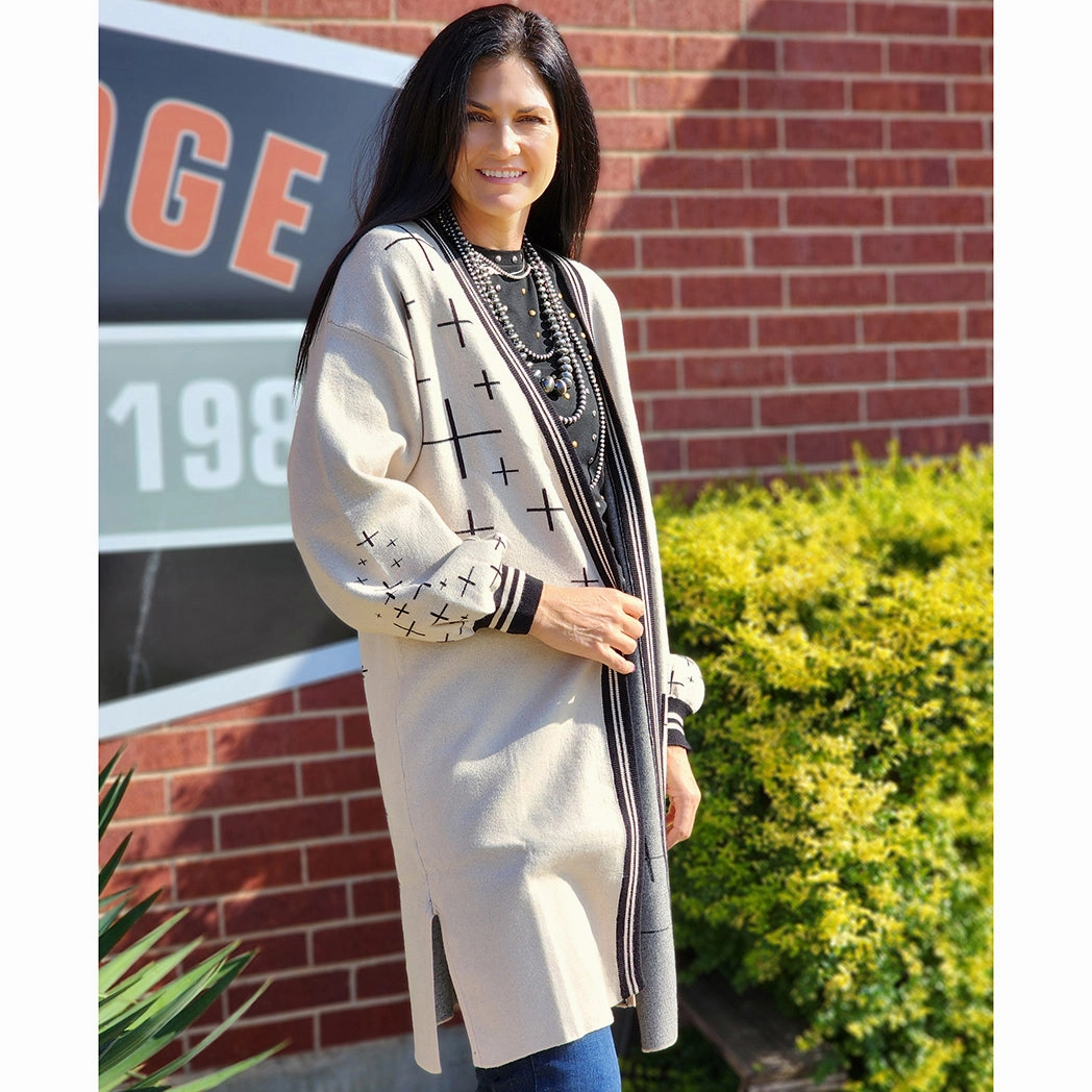 Fleece Backing Cream Raindance Cardigan