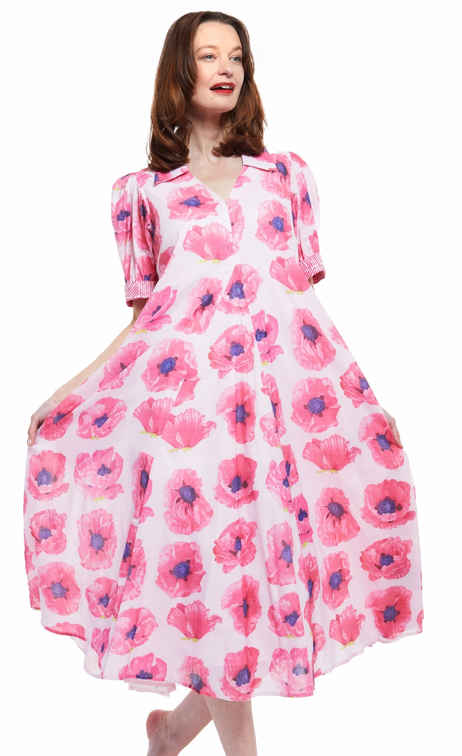 Timeless and Comfortable Montauk Dress - Pink With Poppy