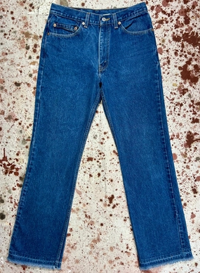 Road Trip Bold Look Smart Casual Modern Cut Vintage USA Levi's 517 Busted Cuff Dark Wash Denim Jeans (JYJ1124-376)