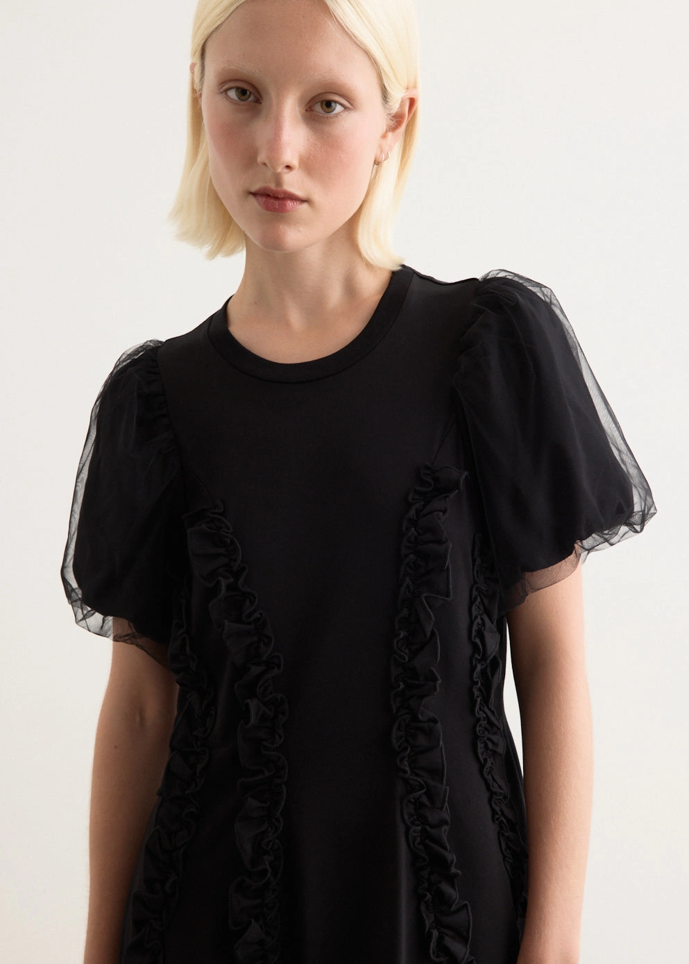 OdorControlTreatment Tulle Overlay Multi Ruffle Frill Dress